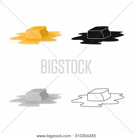 Isolated Object Of Butter And Dairy Symbol. Collection Of Butter And Fasty Stock Vector Illustration