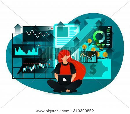 Study Business With Internet. Vector Flat Illustration Of Concepts For Landing Page, Web, Website, H