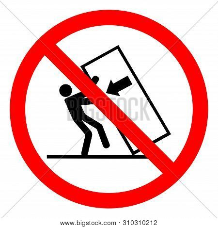 Injury Hazard Body Crush Tip Over Hazard Symbol Sign, Vector Illustration, Isolate On White Backgrou