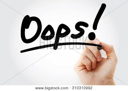 Oops! - Text With Marker, Concept Background