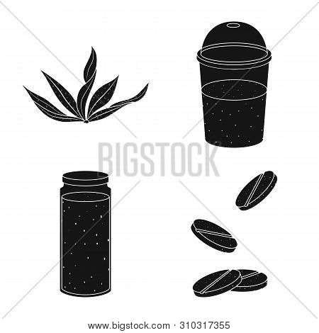 Vector Design Of Grass And Natural Sign. Set Of Grass And Seaweed Stock Vector Illustration.