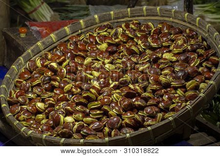 A Whole Tray Of Stinky Beans In Traditional Market