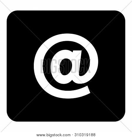 Dog And Mail Vector Icon. Vector White Illustration On Black Background