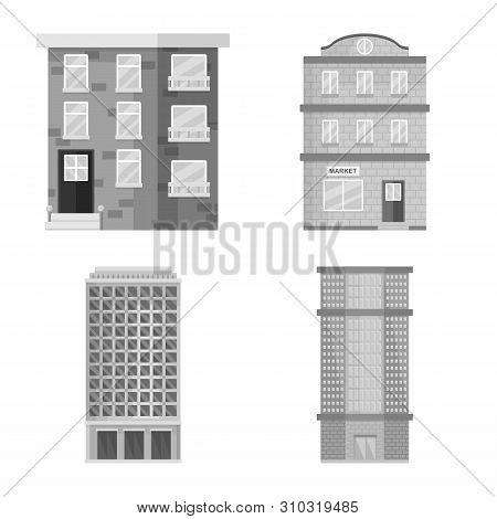 Vector Illustration Of Construction And City Symbol. Set Of Construction And Center Stock Vector Ill