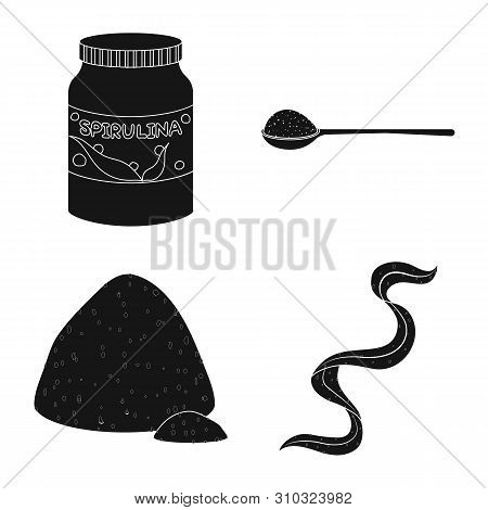 Vector Illustration Of Grass And Natural Icon. Set Of Grass And Seaweed Vector Icon For Stock.