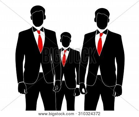 Vector Image Of Team Of  Managers Mans Or Businessmans
