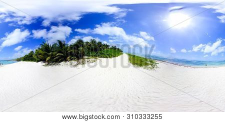 360 Degrees Of Bois Jolan Beach White Sand In Guadeloupe, French West Indies. Lesser Antilles, Carib