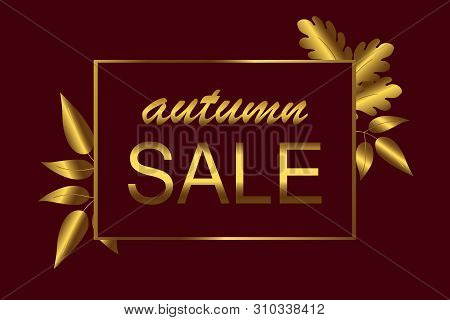 Autumn Sale Stories Template Design. Abstract Background With Golden Leaves. Fall Sale, Social Media