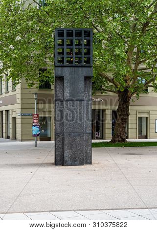 Munich, Bavaria, Germany - May 29, 2019. Eternal Flame, Platz Der Opfer Des Nationalsozialismus, Vic
