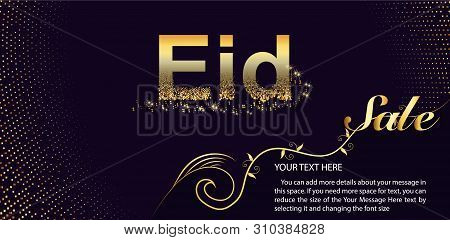 Eid Al Fitr Sale Vector Design For Banner And Poster. Beautiful Greeting Card Design With Stylish Te
