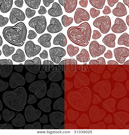 Seamless Doodle Heart Pattern