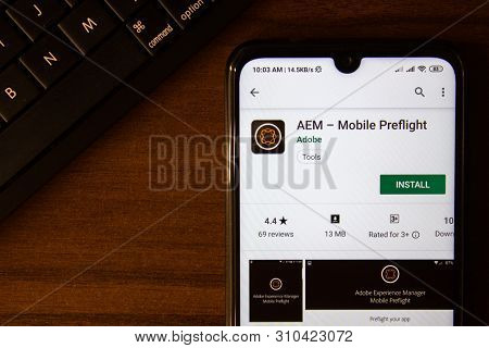 Ivanovsk, Russia - July 07, 2019: Aem - Mobile Prelight App On The Display Of Smartphone Or Tablet