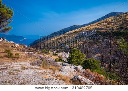 Peljesac Landscape, View From Village Pijavicino To Trstenik
