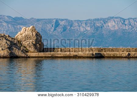 Port In Small Vilage Trpanj In Dalmatia, Croatia; Peljesac Peninsula