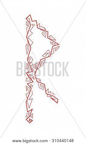 Raido Rune. Ancient Scandinavian Runes. Runes Senior Futarka. Magic, Ceremonies, Religious Symbols. 