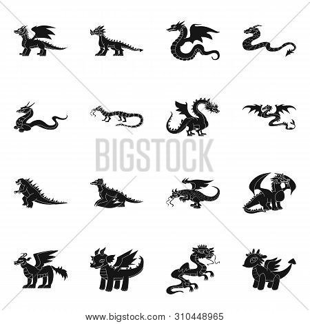 Vector Design Of Dinosaur And History Icon. Collection Of Dinosaur And Animal Stock Vector Illustrat