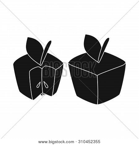 Vector Design Of Apple And Gmo Sign. Set Of Apple And Fresh Stock Vector Illustration.