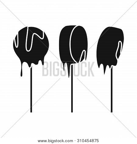 Vector Design Of Banana And Caramel Icon. Set Of Banana And Sweet Vector Icon For Stock.