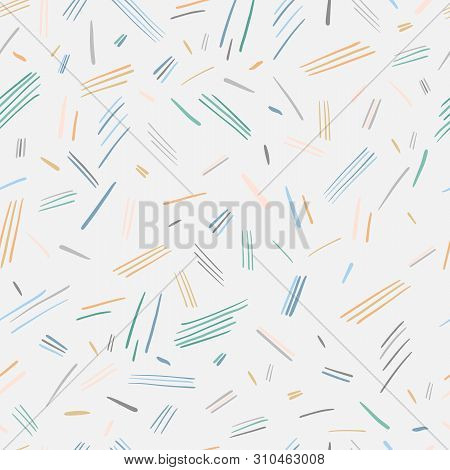 Beige Background With Pastel Stripes. Vector Seamless Pattern, Can Be Used For Fabrics, Web, Scrabbo