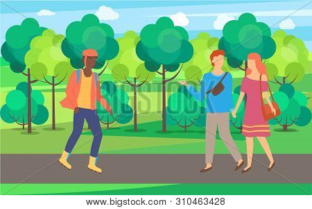 Man Wearing Helmet And Roller-skates, Couple Meeting In Park, Green Trees And Sunny Weather, People 
