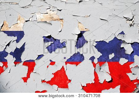 Cracked And Textured Russian Federetion National Flag