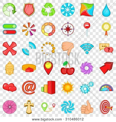 Computer Graphic Icons Set. Cartoon Style Of 36 Computer Graphic Vector Icons For Web For Any Design