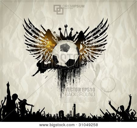Fundo de futebol com as bolas, asas
