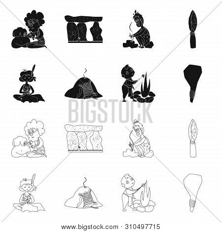 Vector Illustration Of Evolution And Prehistory Sign. Set Of Evolution And Development Stock Vector 