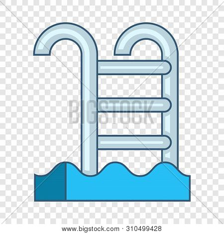 Pool With Stairs Icon. Cartoon Illustration Of Pool With Stairs Vector Icon For Web Design
