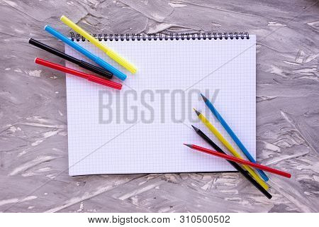 Drawing Beautiful Colored Pencils And Markers. Childrens Creativity.