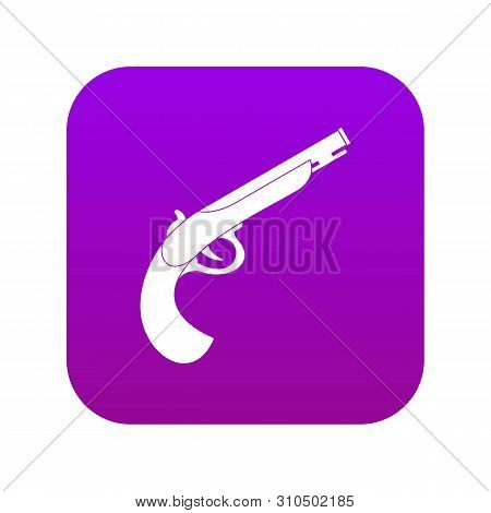 Gun Icon Digital Purple For Any Design Isolated On White Vector Illustration