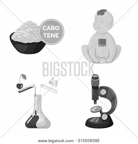 Isolated Object Of Transgenic And Organic Sign. Set Of Transgenic And Synthetic Stock Bitmap Illustr