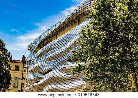 Nimes, France - April 29, 2019: Detail Of A Roman Museum Nimes, France. Museum Was Designed By Eliza