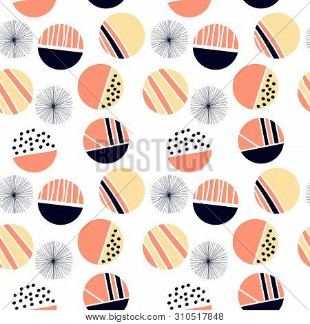 Abstract Seamless Pattern With Graphyc Elements -  Modern Abstract Shapes: Lines; Spiral; Circles. G