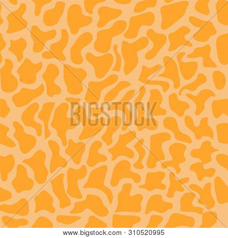 Seamless Background In Orange Tones. Imitation Giraffe Skin. The Ideal Solution For Textile, Backdro
