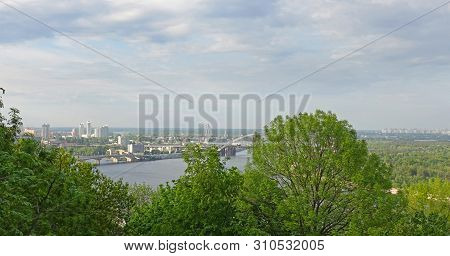 View Of The Old Kiev Region Of Podil From Vladimirskaya Hill. Spring Kiev