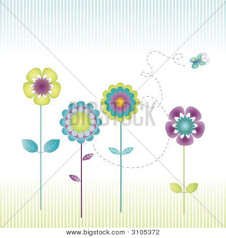 Fondo Floral retro