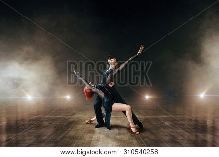 Elegant dancers, ballrom dance on the stage