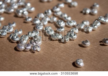Shiny Textured Silver Plated Crimp Covers For Jewelry Design.