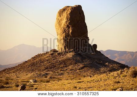 Pile Of Sedimentary Rocks Called A Tufa Spire Which Was Formed Underwater 25,000 Years Ago Taken At 
