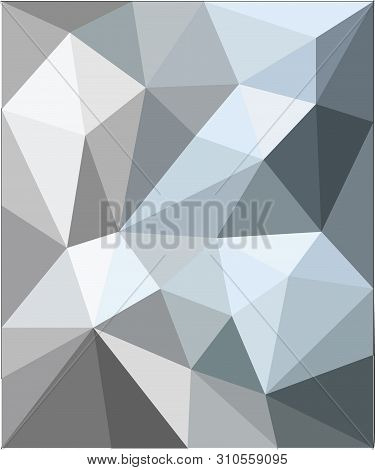 Vector Low Poly Background, Grey And Blue Color