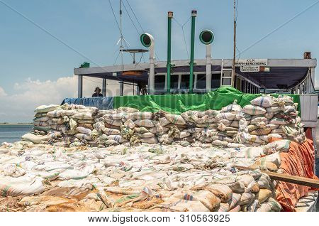 Makassar, Sulawesi, Indonesia - February 28, 2019: Paotere Old Port. White Amran Berkembang Island T