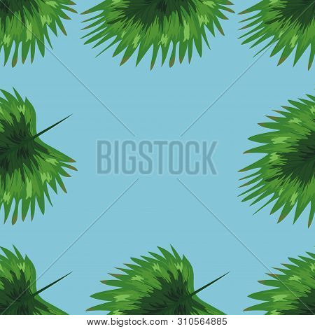 Seamless Vintage Floral Pattern. Exotic Leaves. Botanical Classic Illustration. Green