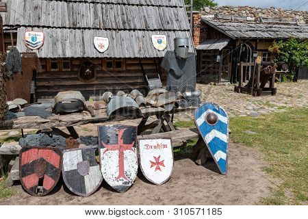 Stare Drawsko, Zachodniopomorskie / Polska - July 9, 2019: Old Ruins Of The Joanit Castle In Central