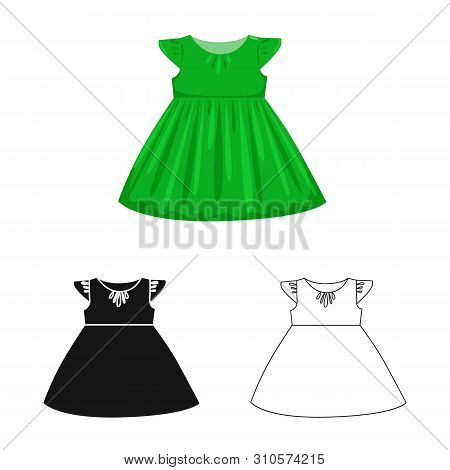 Vector Design Of Dress And Girl Sign. Set Of Dress And Princess Stock Vector Illustration.