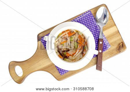 Hot Clear Broth With Vegetables, Vegetarian Menu