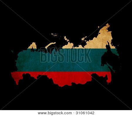 Rosja ilustracja mapa konspektu z flagą