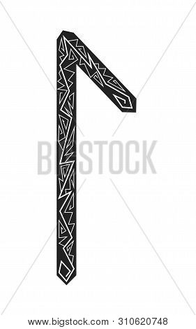 Laguz Rune. Ancient Scandinavian Runes. Runes Senior Futarka. Magic, Ceremonies, Religious Symbols. 