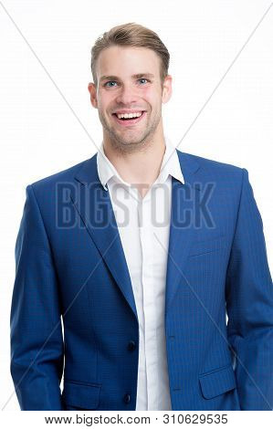 Menswear Formal Style. Guy Handsome Office Worker. White Collar Worker. Working Formal Dress Code. C