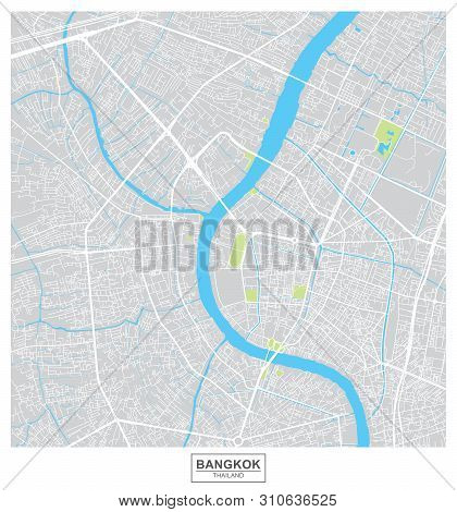 Poster Of Bangkok City, Thailand Vector Map